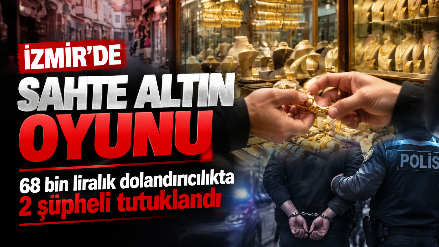 İzmir’de sahte altın oyunu: 68 bin liralık dolandırıcılıkta 2 şüpheli tutuklandı