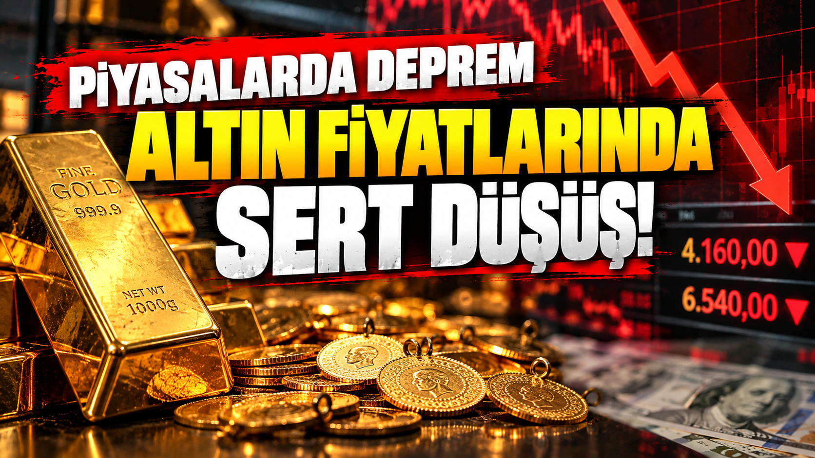 Piyasalarda deprem: Altın fiyatlarında sert düşüş!