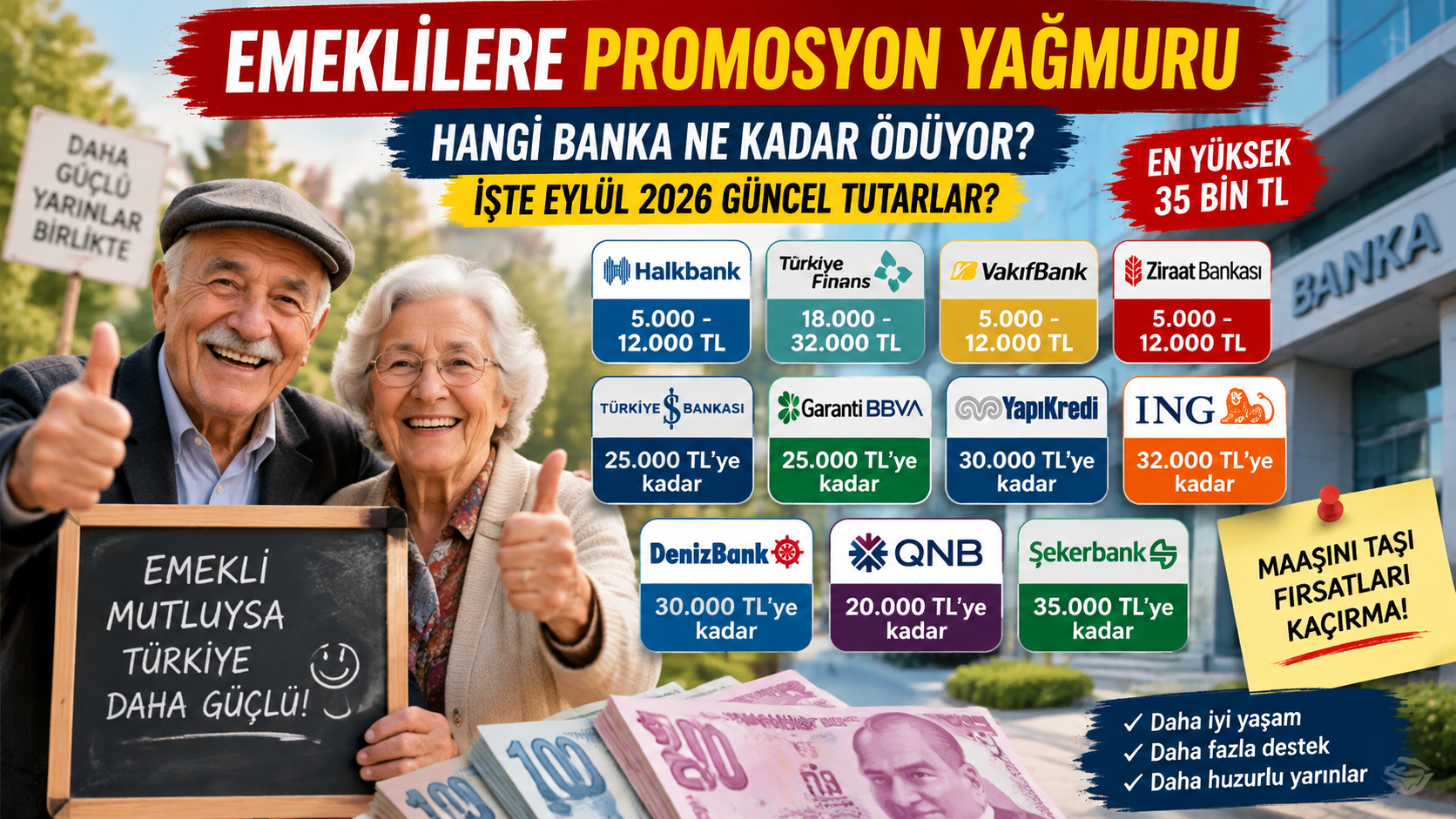 Emekli promosyonlarında yarış kızıştı: Bankalar 35 bin TL’ye kadar ödeme yapıyor