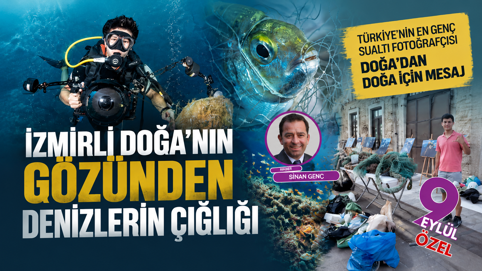 İzmirli Doğa’dan insanlara doğa mesajı: İzmirli genç sanatçı atık ağları sanata dönüştürdü