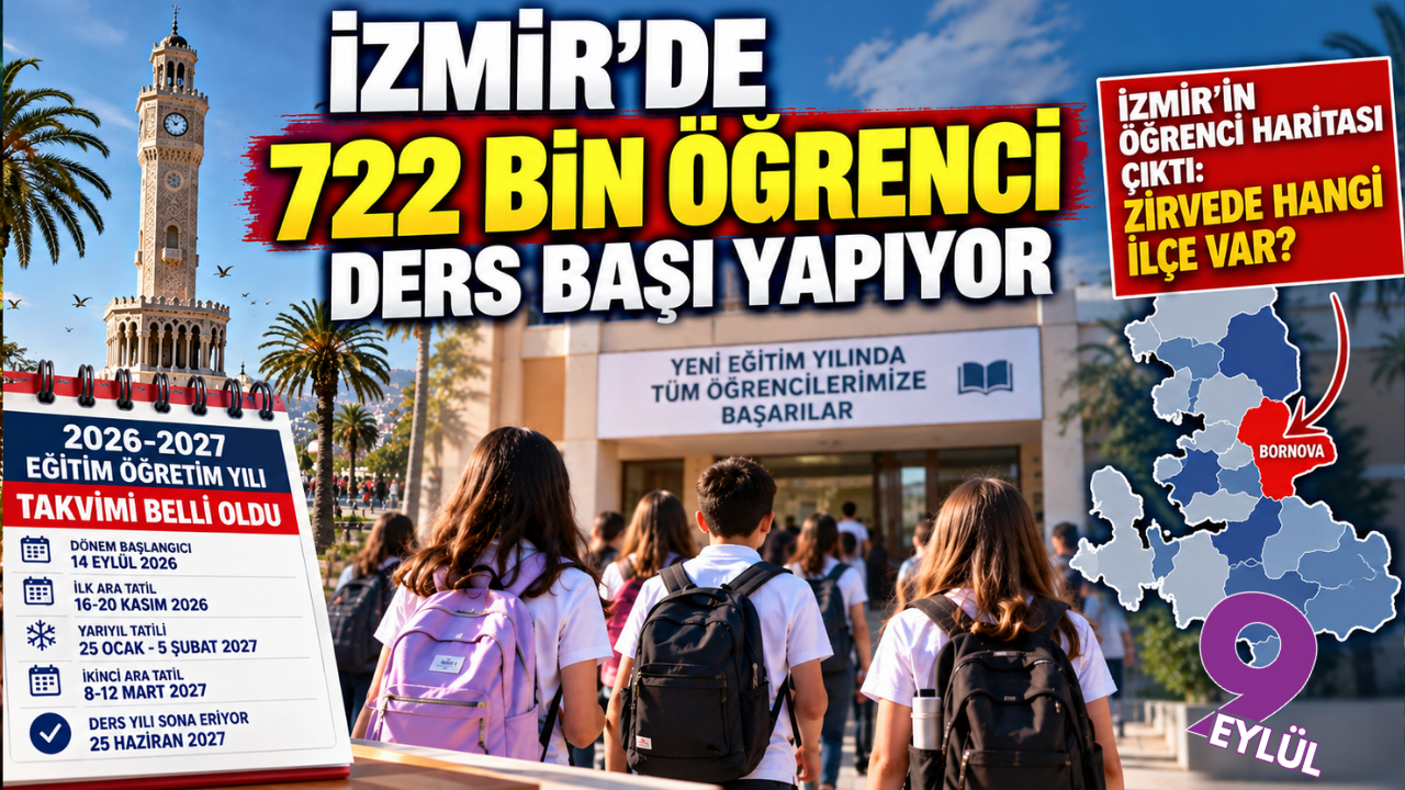 İzmir’de 722 bin öğrenci için ders zili çalıyor: En kalabalık ilçe Bornova