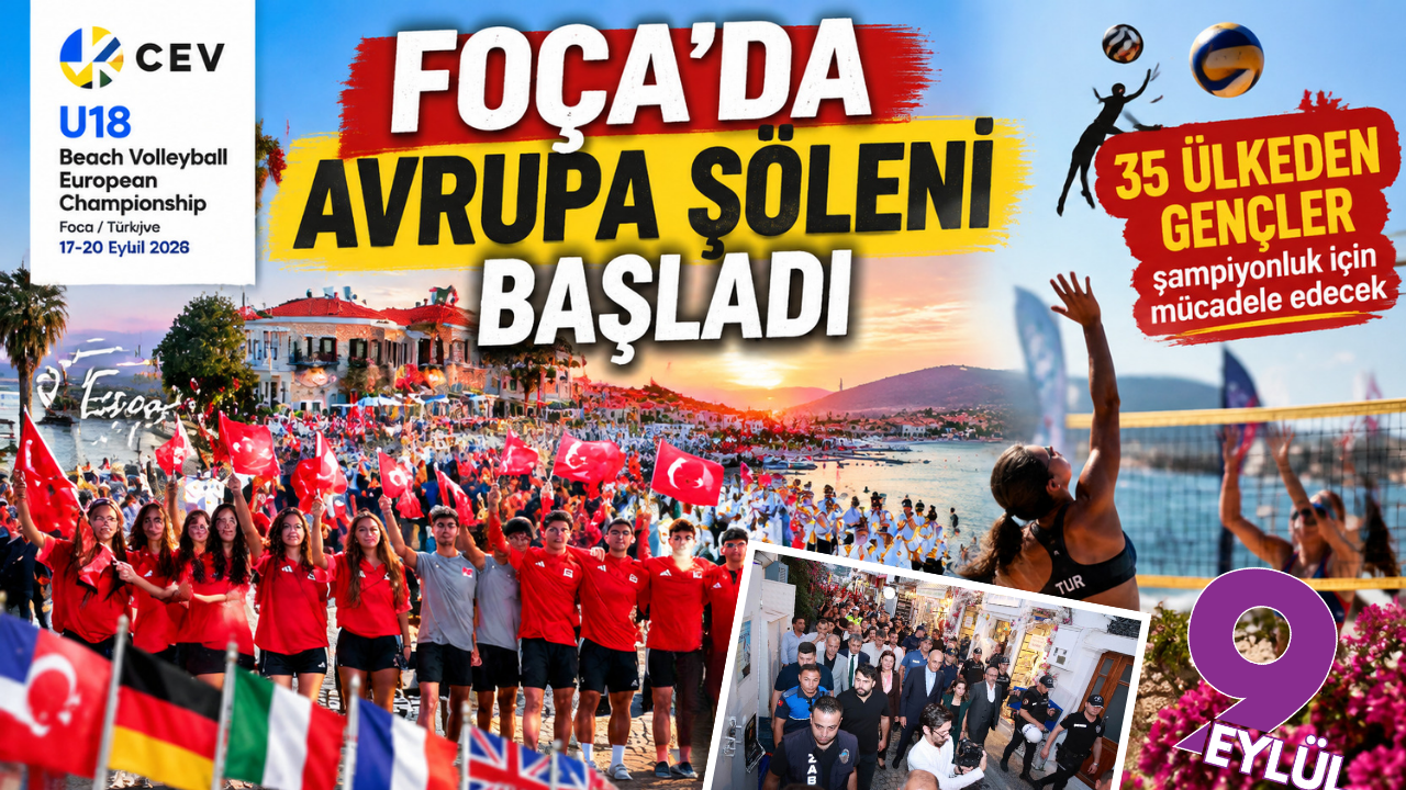 Foça’da Avrupa şöleni başladı: Genç voleybolcular kortejle karşılandı