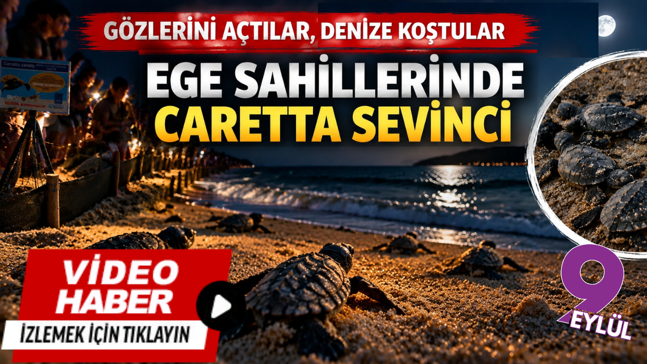 İzmir ve Aydın kıyılarında caretta heyecanı: Yavrular denize ulaşmaya devam ediyor