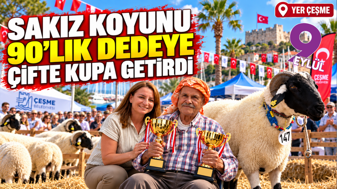 Sakız koyunu 90'lık dedeye çifte kupa getirdi