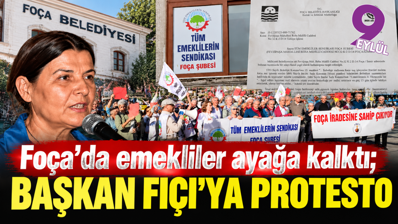 Foça’da emeklilerden “oda” eylemi