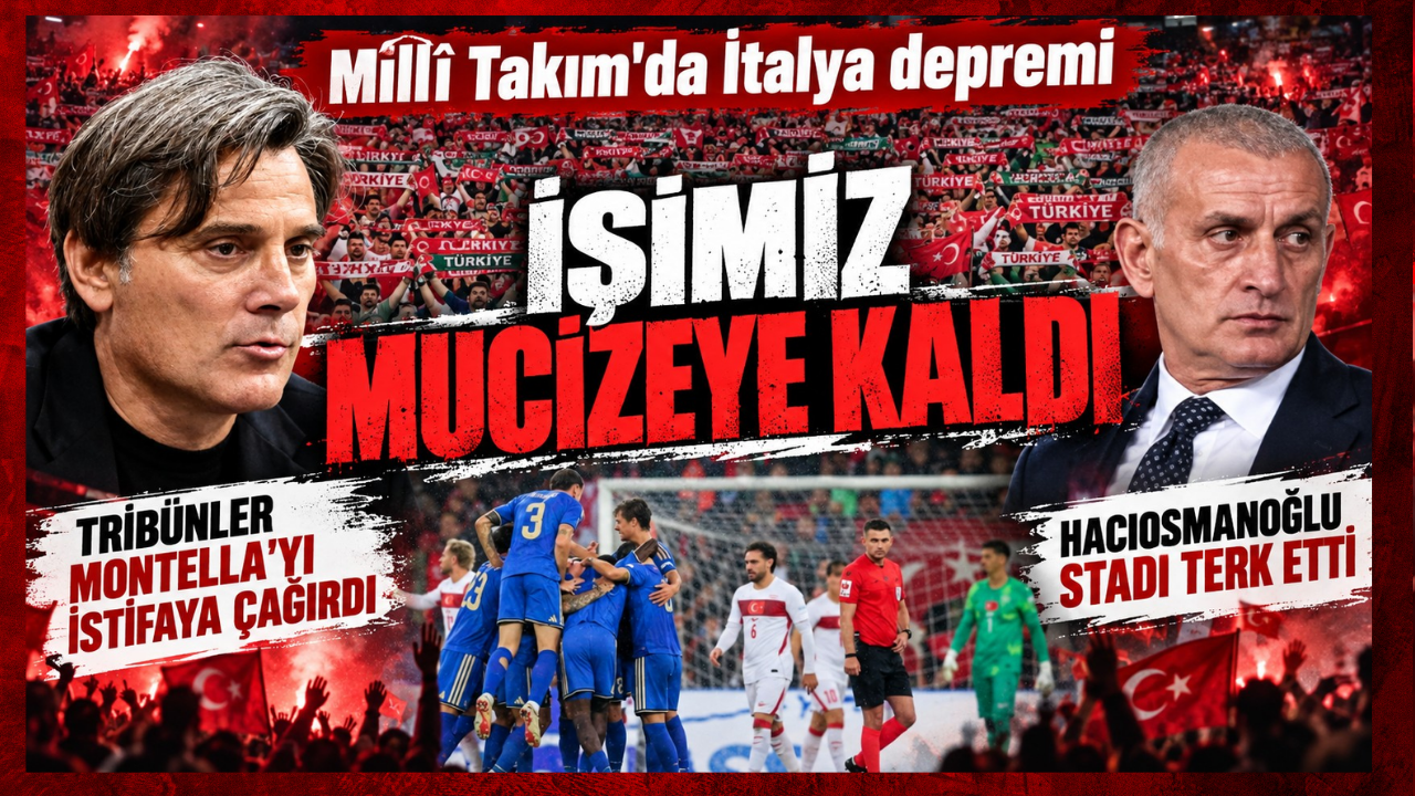 Millî Takım'da İtalya depremi: Tribünler istifaya çağırdı, Hacıosmanoğlu stadı terk etti