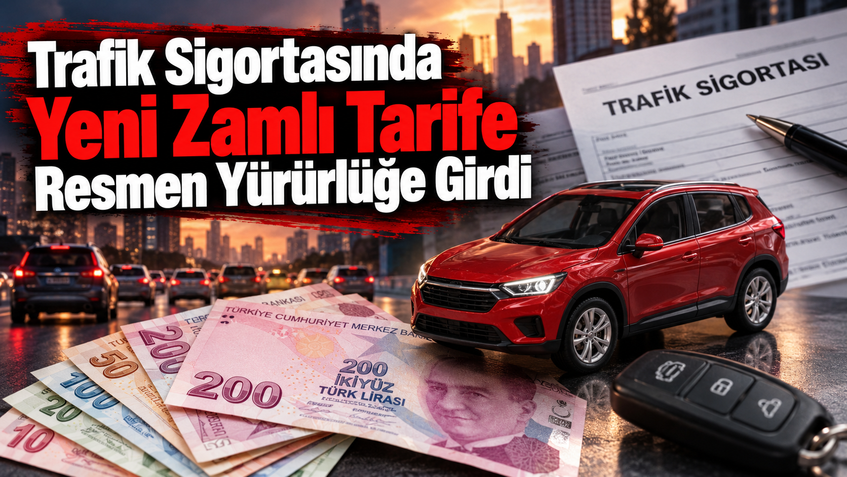 Trafik Sigortasında Yeni Zamlı Tarife Resmen Yürürlüğe Girdi