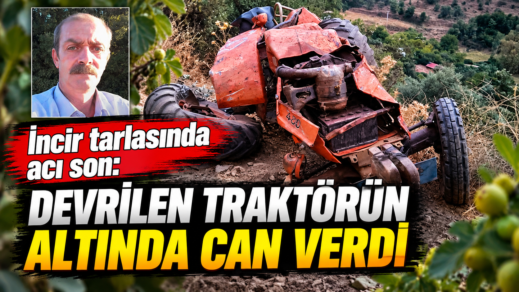 İncir tarlasında acı son: Devrilen traktörün altında can verdi
