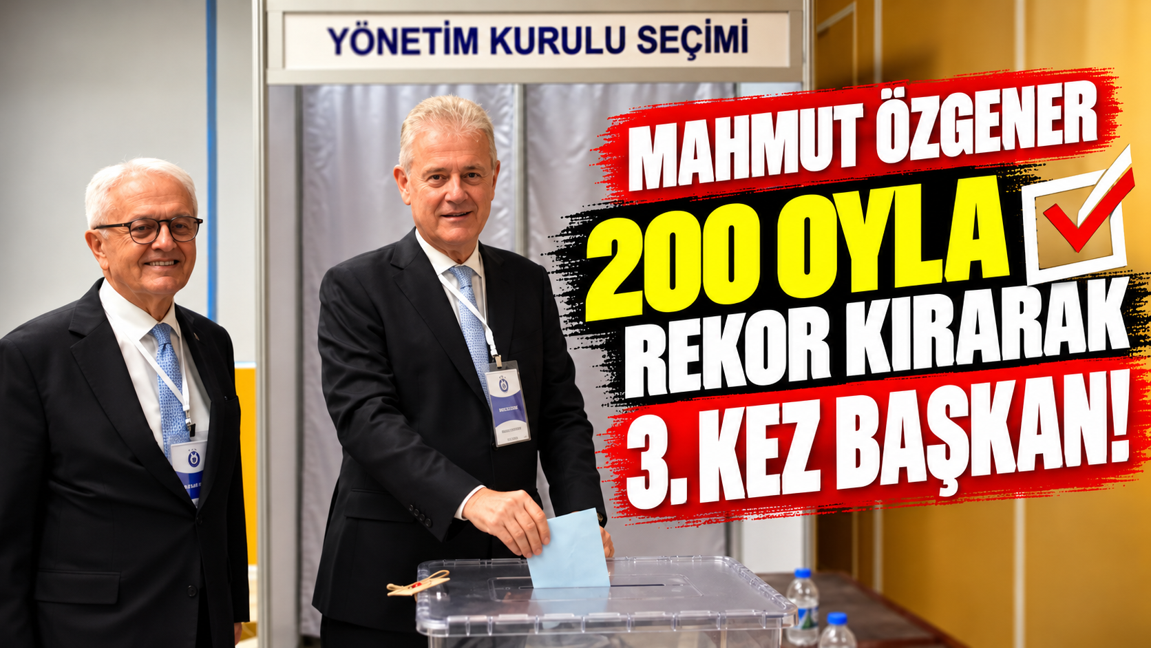 Mahmut Özgener 200 oyla rekor kırarak 3. kez başkan!