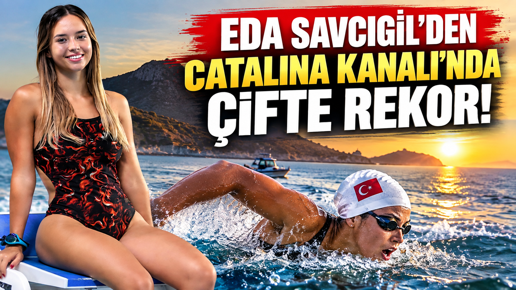 İzmirli genç yüzücü ABD'de tarih yazdı: Eda Savcıgil'den Catalina Kanalı'nda çifte rekor!