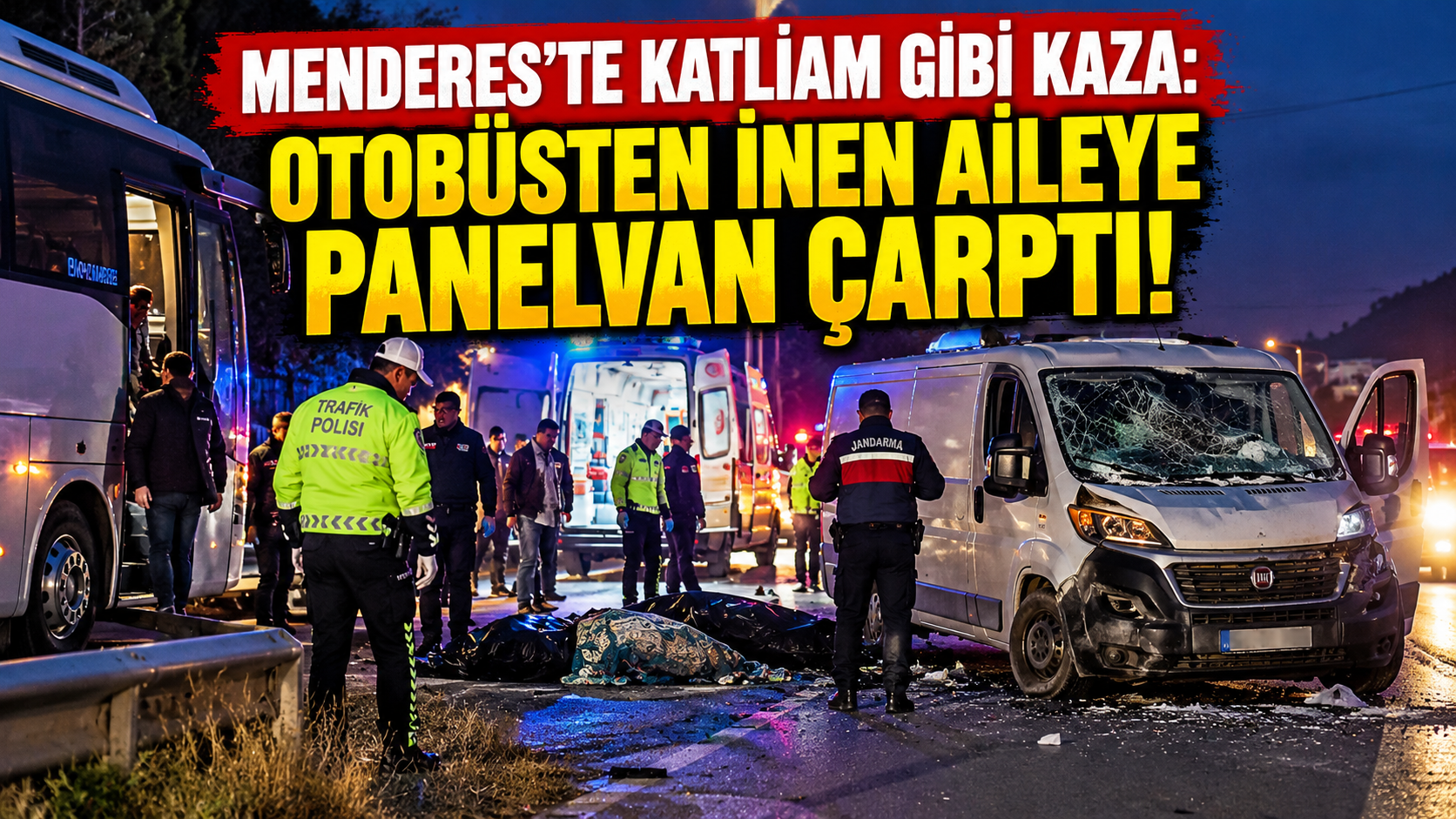 Menderes'te Katliam Gibi Kaza: Otobüsten İnen Aileye Panelvan Çarptı!