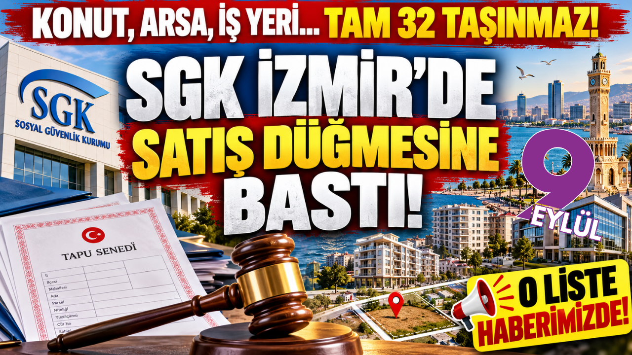 SGK İzmir'de 1,4 milyarlık satışa çıkıyor! 32 taşınmaz vitrinde