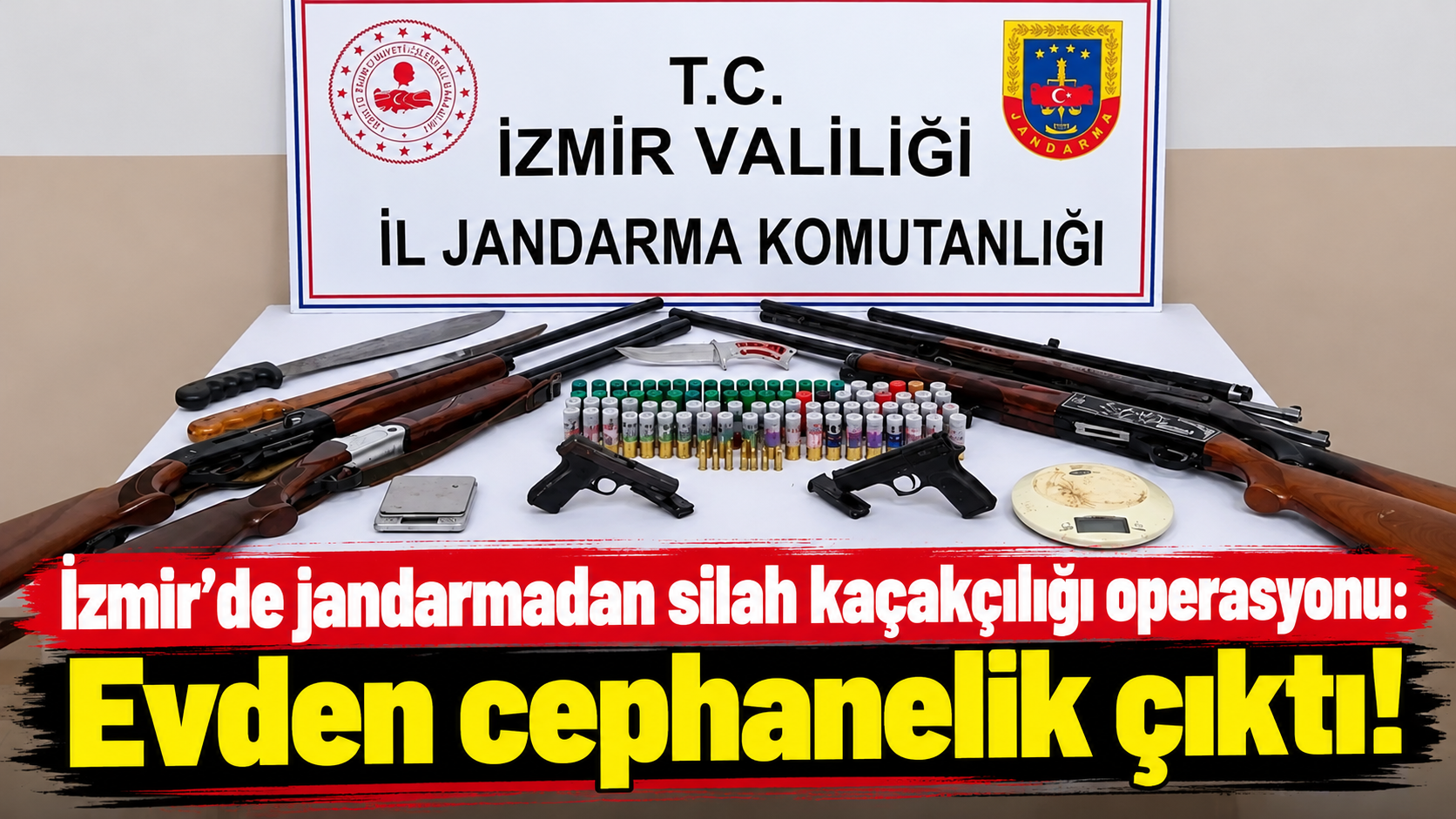 İzmir'de jandarmadan silah kaçakçılığı operasyonu: Evden cephanelik çıktı!