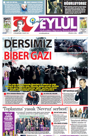 22.03.2025 Gazete 9 Eylül Manşeti