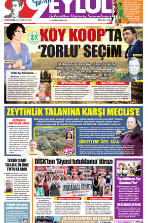 19.06.2025 Gazete 9 Eylül Manşeti