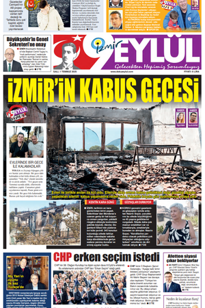 01.07.2025 Gazete 9 Eylül Manşeti