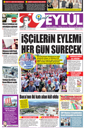 10.07.2025 Gazete 9 Eylül Manşeti
