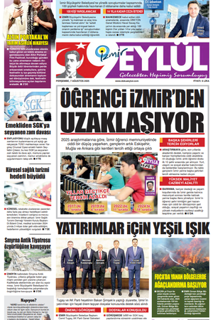 7.08.2025 Gazete 9 Eylül Manşeti