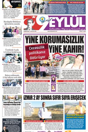 13.09.2025 Gazete 9 Eylül Manşeti