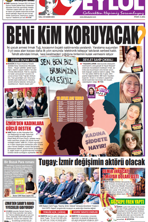 25.11.2025 Gazete 9 Eylül Manşeti