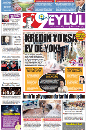 12.12.2025 Gazete 9 Eylül Manşeti