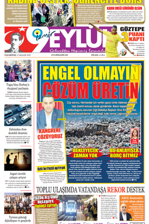 15.12.2025 Gazete 9 Eylül Manşeti