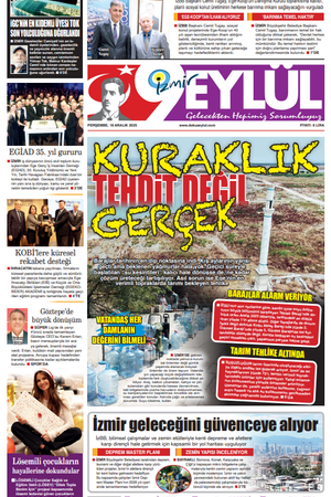 18.12.2025 Gazete 9 Eylül Manşeti