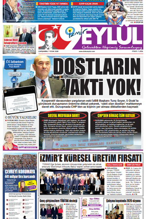 7.01.2026 Gazete 9 Eylül Manşeti