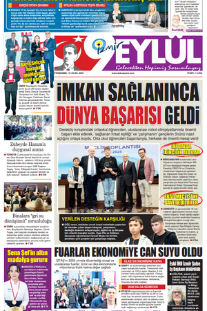 15.01.2026 Gazete 9 Eylül Manşeti